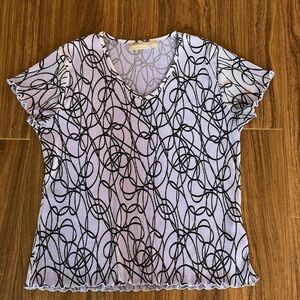 Croft and Barrow Purple Abstract Top